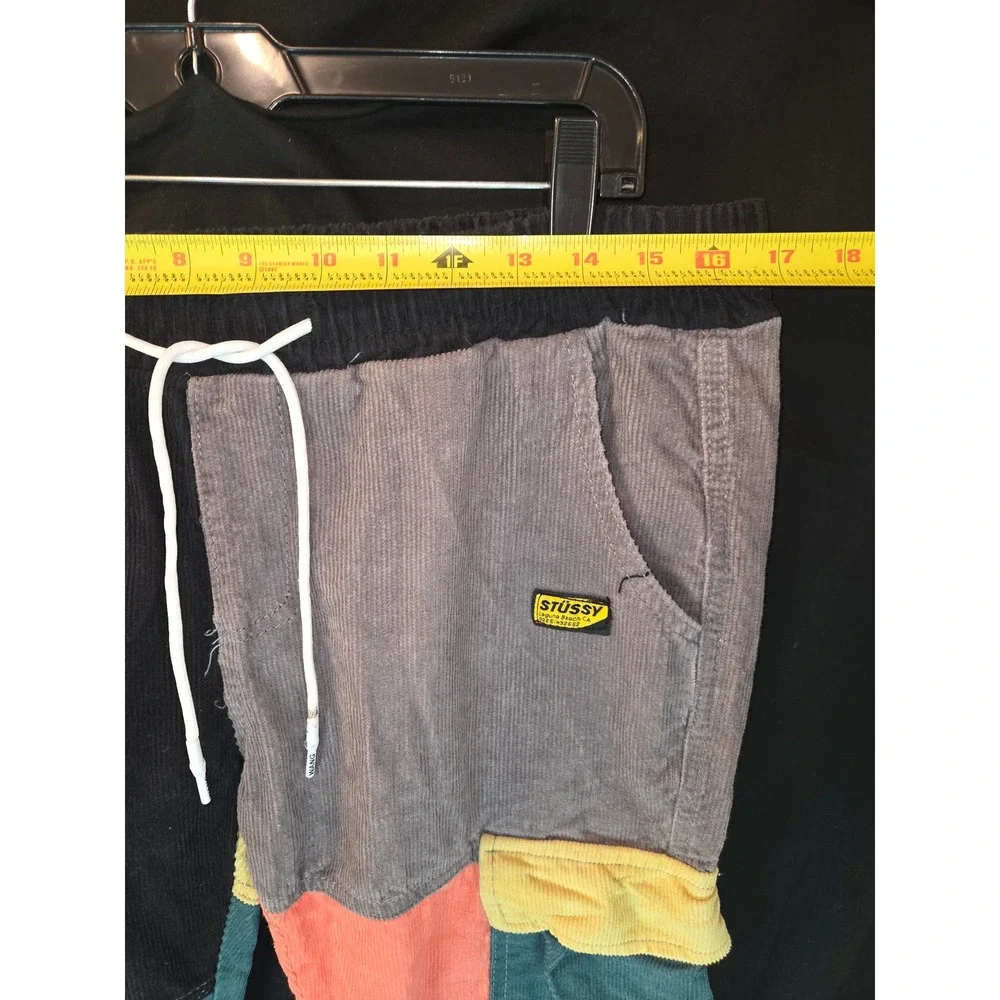 Stussy x kclot Corduroy Color Block Pants Mens Drawstring Pockets Multicolor - Picture 5 of 11